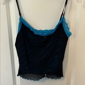 Dolls Kill/Grave Girls Mesh Overlay Zebra Cami